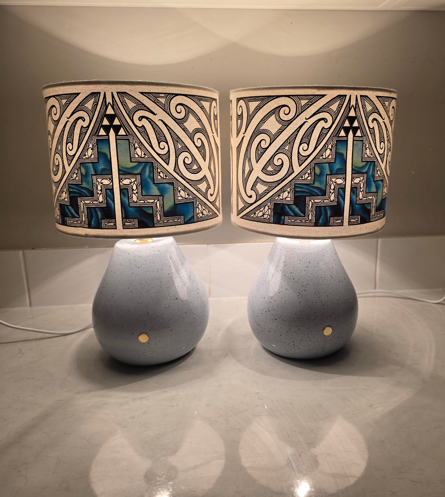 Maori design touch lamp - set 2 lamps