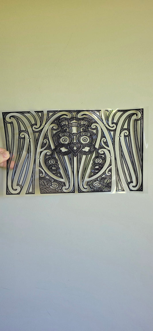 XL UV DTF DECAL MAORI DESIGN 28CMX17CM for touch lamps #175