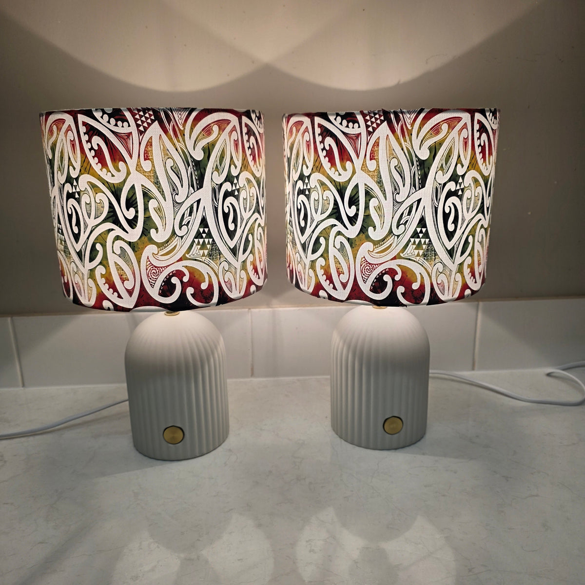 Maori design touch lamp - set 2 lamps rasta colour's