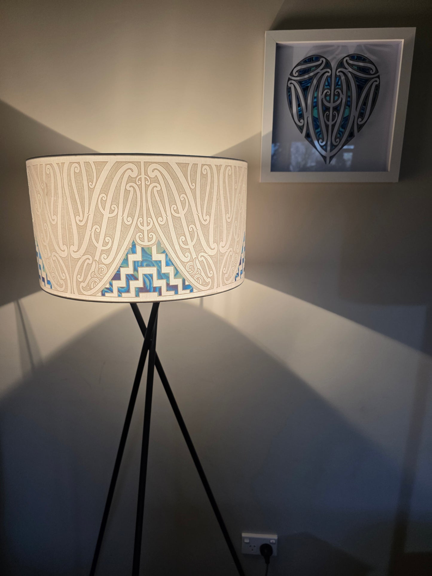 Maori Design phoenix Floor Lamp - white  paua design ♥️ - pre-order