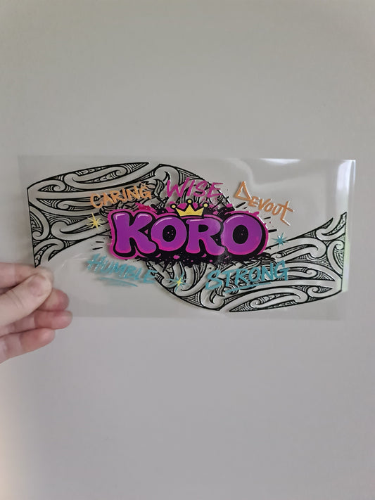 UV dtf Maori design 23cmx11cm 16oz wrap #1030 koro
