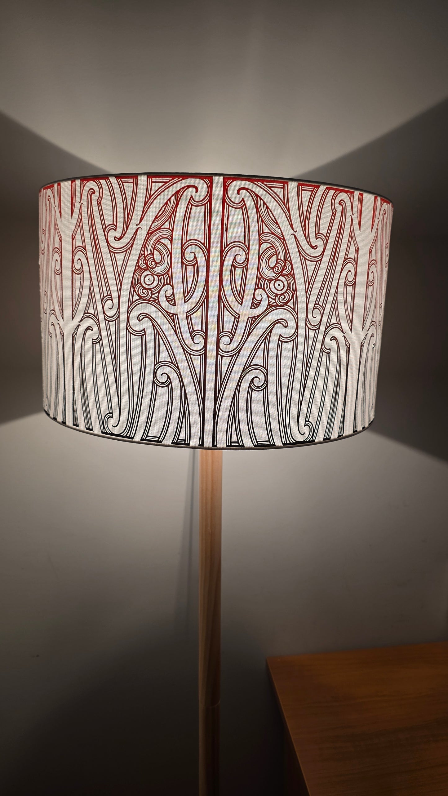 Maori Design Floor Lamp - Black and Red - Pre-order