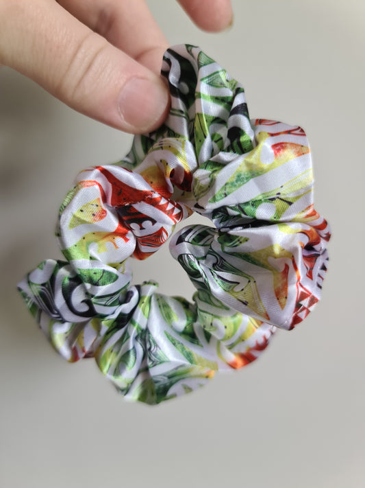 Maori design scrunchie -  3 x pack Rasta