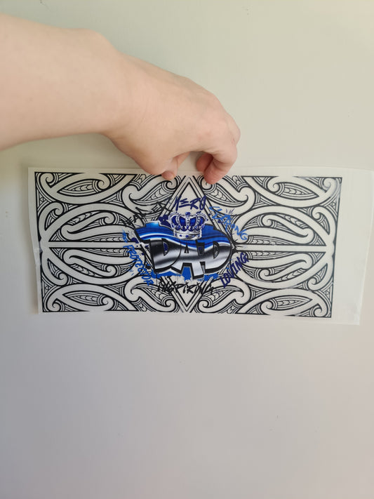 Sublimation custom Maori design Iron on 30cm fathers day