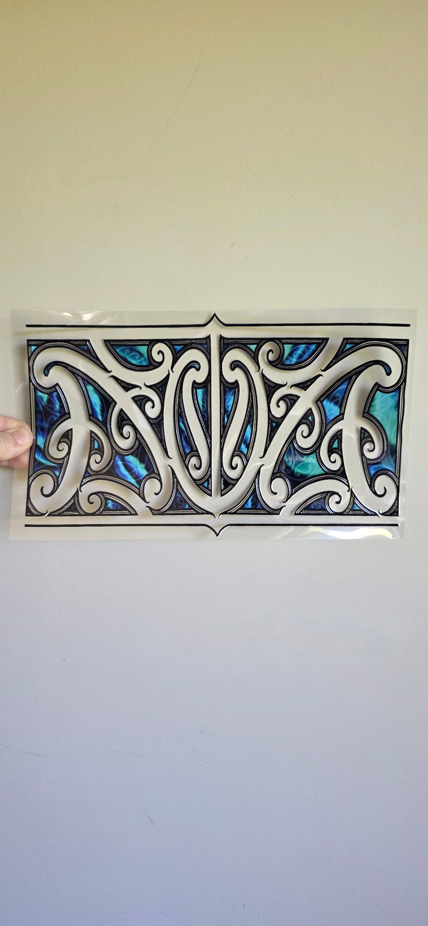 XL UV DTF DECAL MAORI DESIGN 28CMX17CM for touch lamps #160