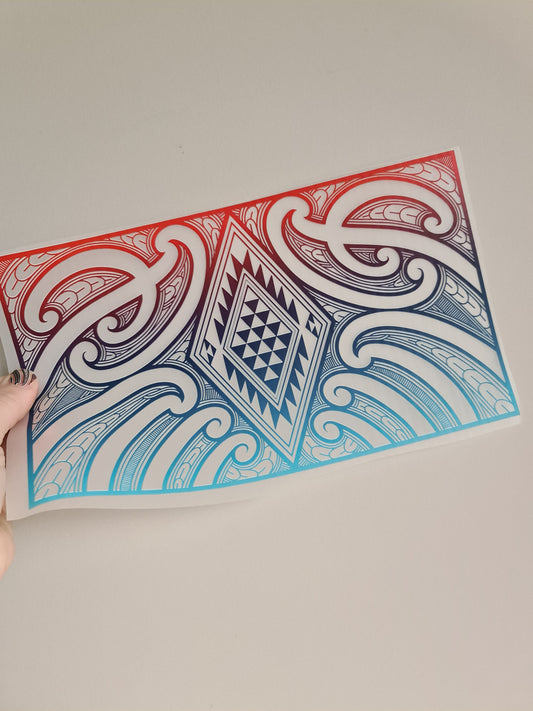 Sublimation custom Maori design Iron on 30cm