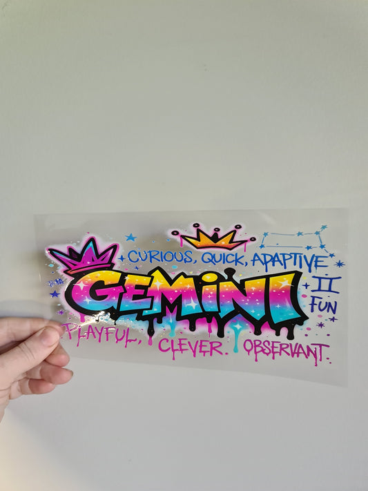 UV dtf Maori design 23cmx11cm 16oz wrap #1089 Gemini
