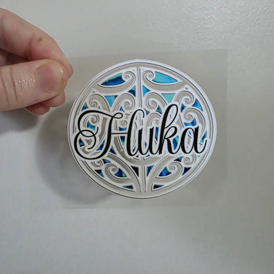 Uv dtf transfer Maori design 8cm wrap Huka (sugar)