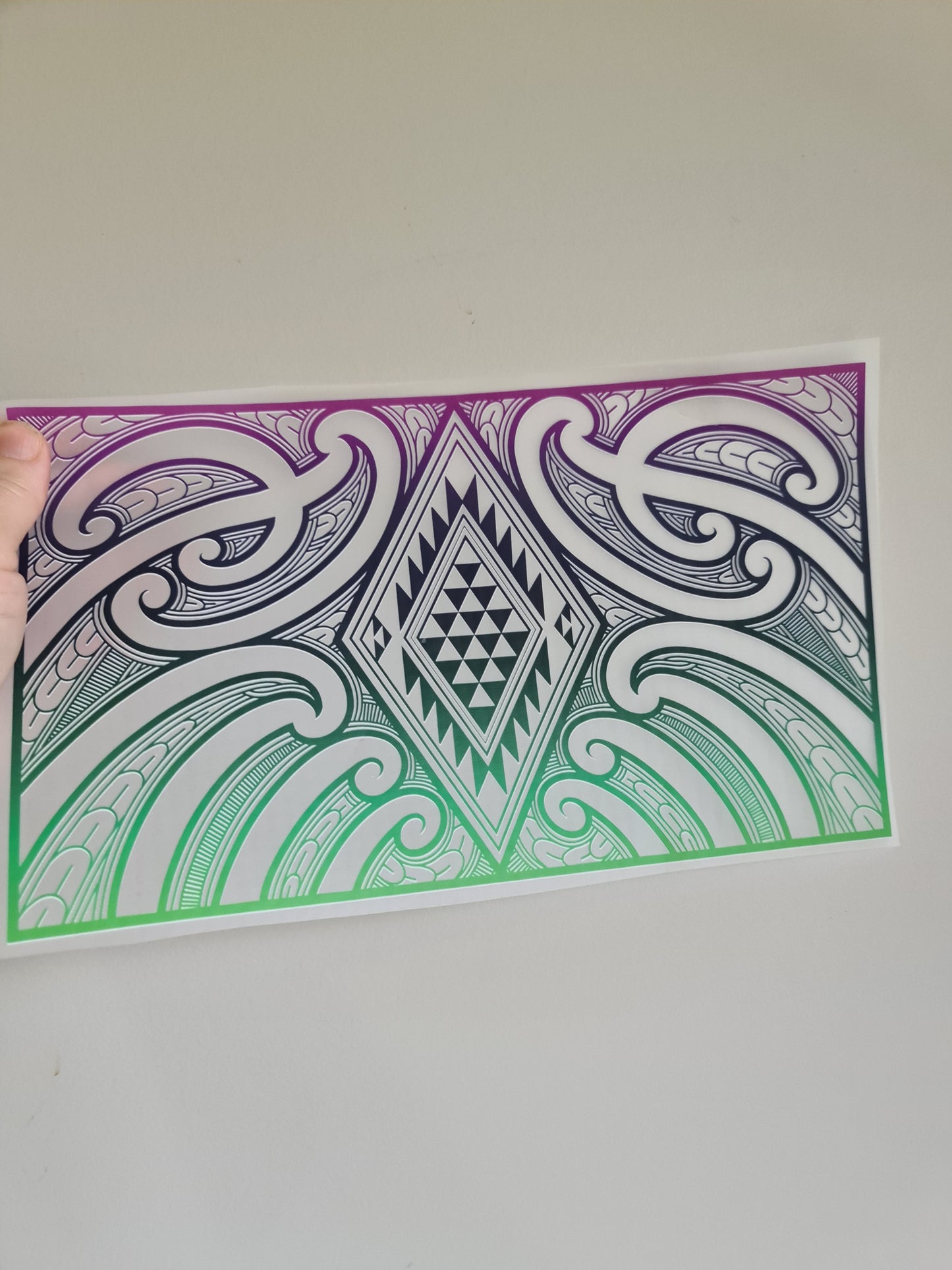 Sublimation custom Maori design Iron on 30cm