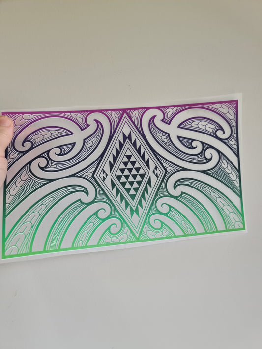 Sublimation custom Maori design Iron on 30cm