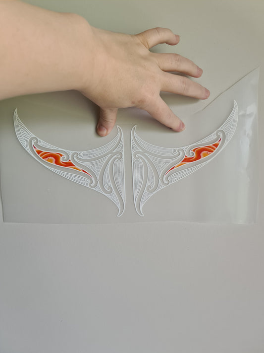 XL Sublimation custom Maori design Iron on 40cm