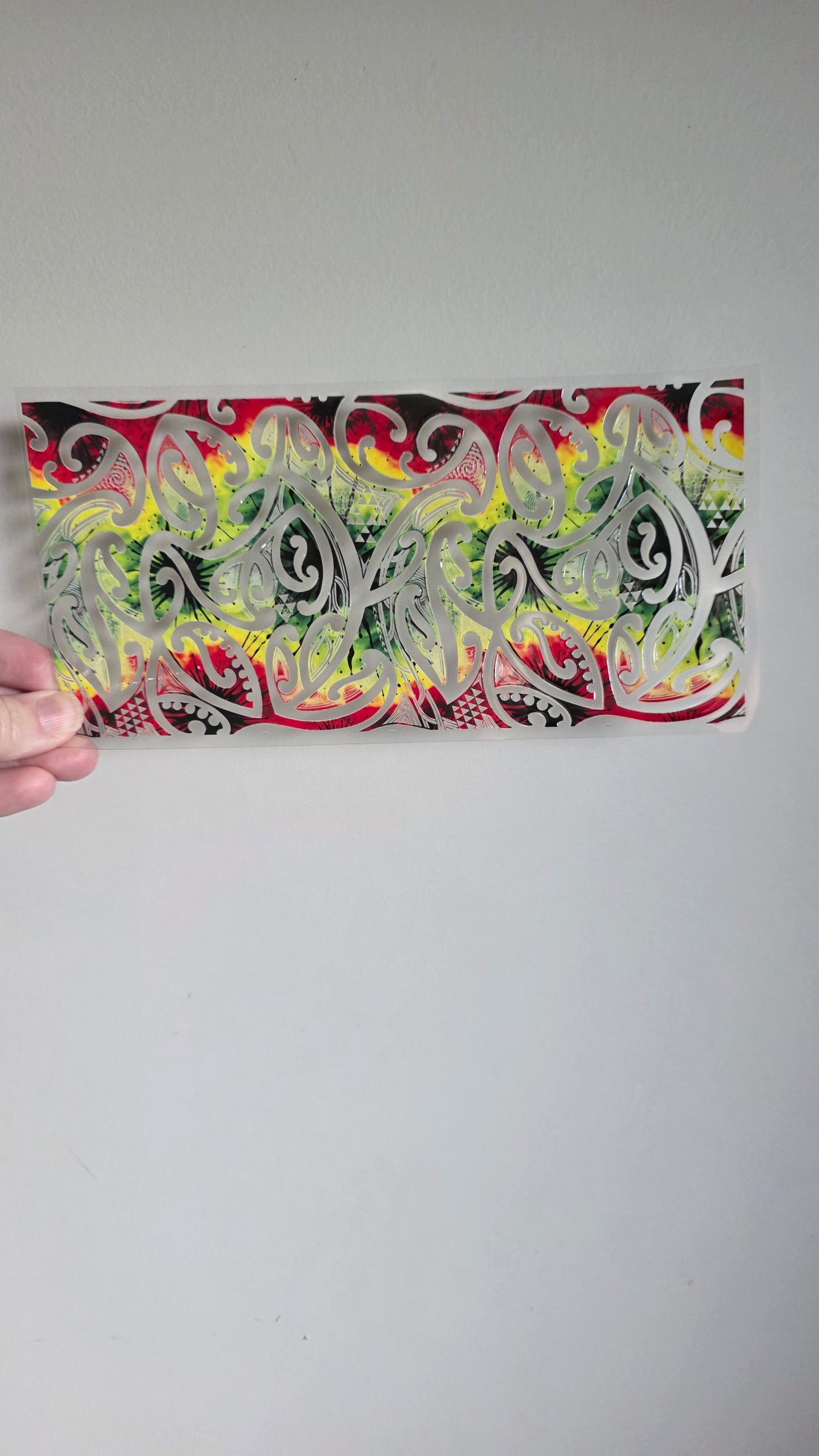 UV dtf transfer Maori design 24cmx11cm 16oz wrap #1589