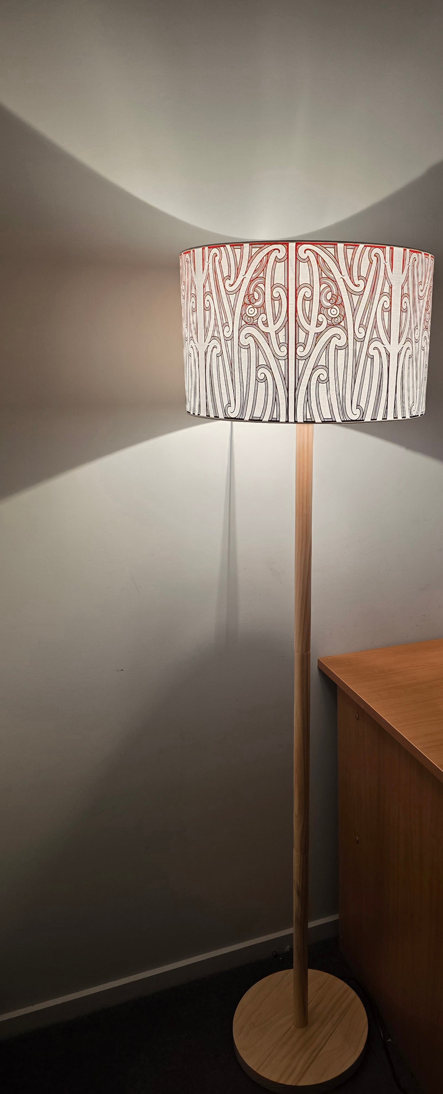 Maori Design Floor Lamp - Black and Red - Pre-order