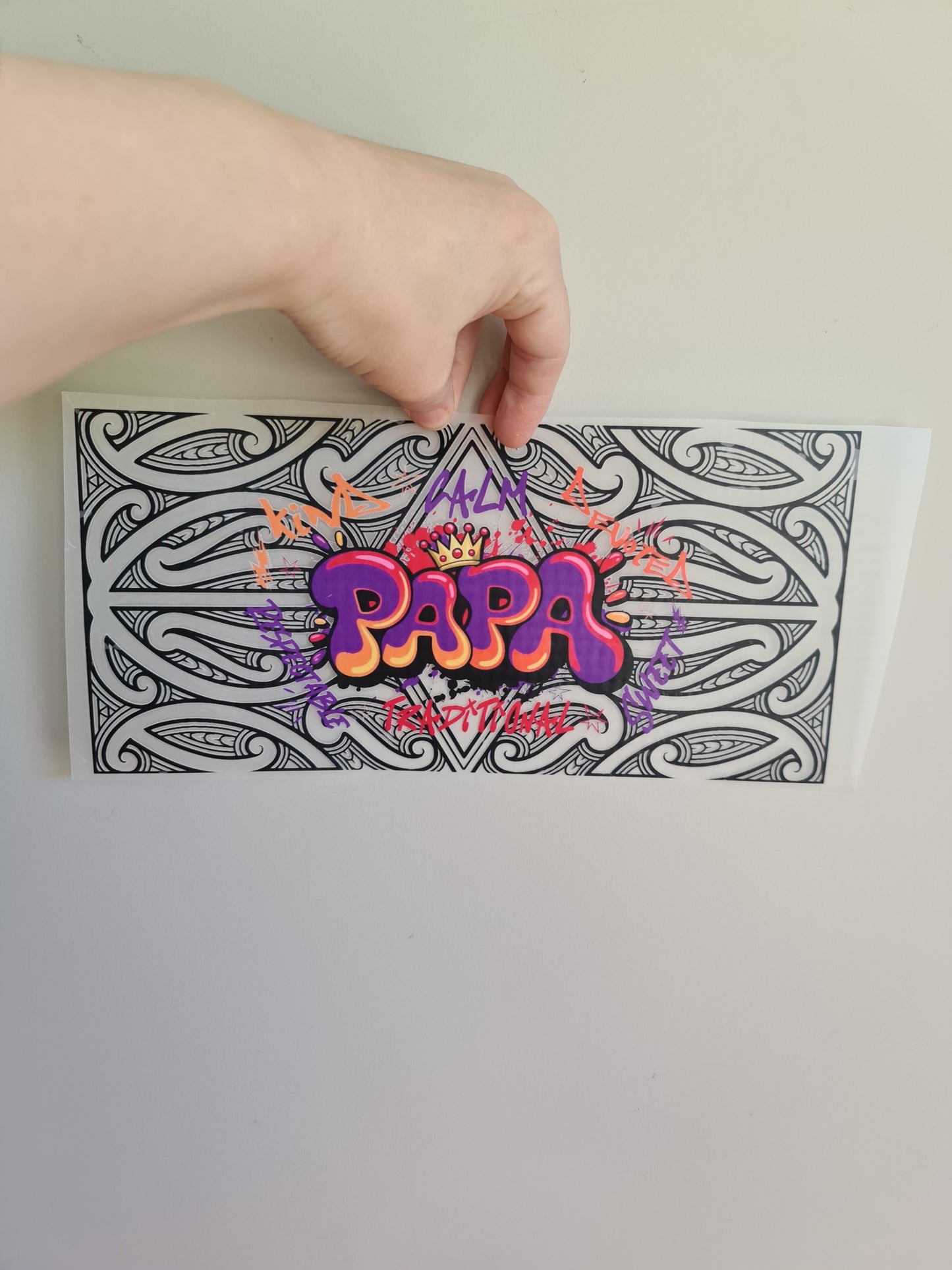 Sublimation custom Maori design Iron on 30cm fathers day