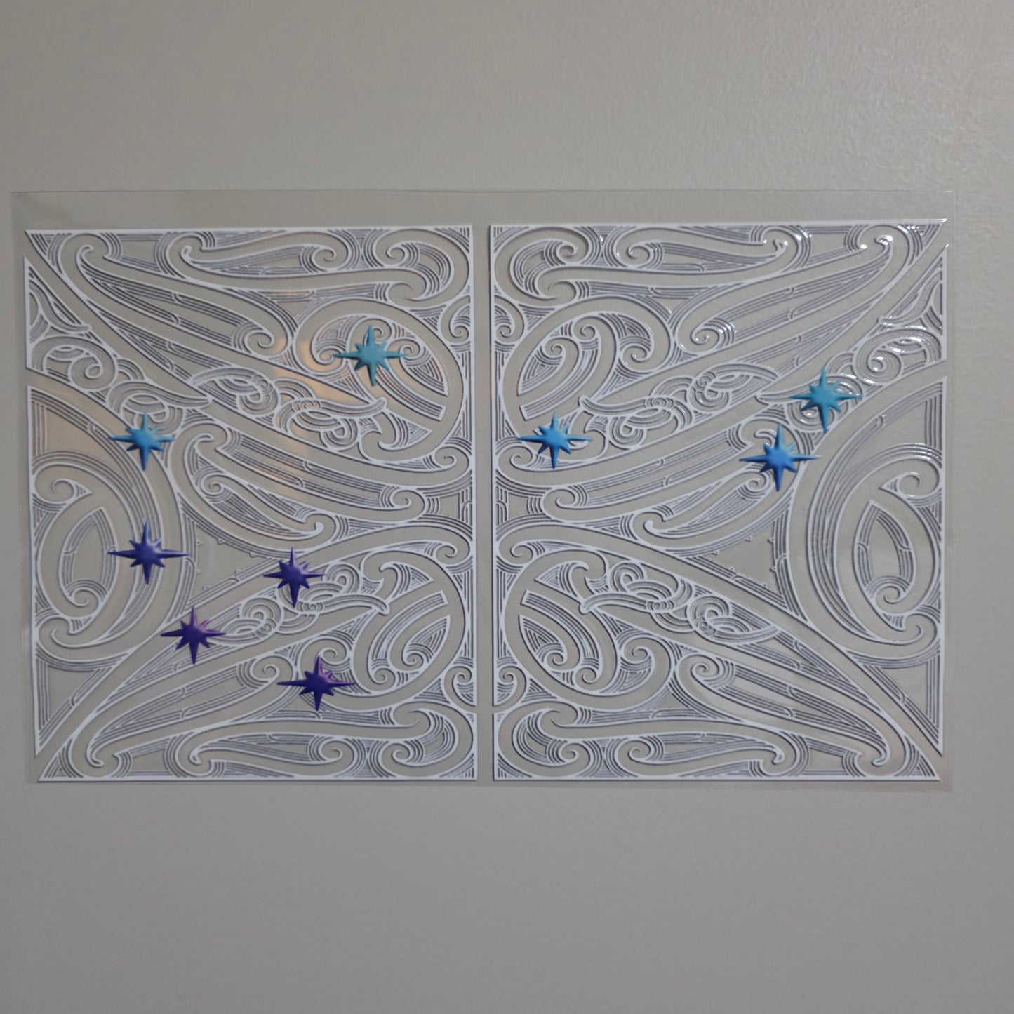 XL UV DTF DECAL MAORI DESIGN 28CMX17CM for touch lamps #287 - matariki