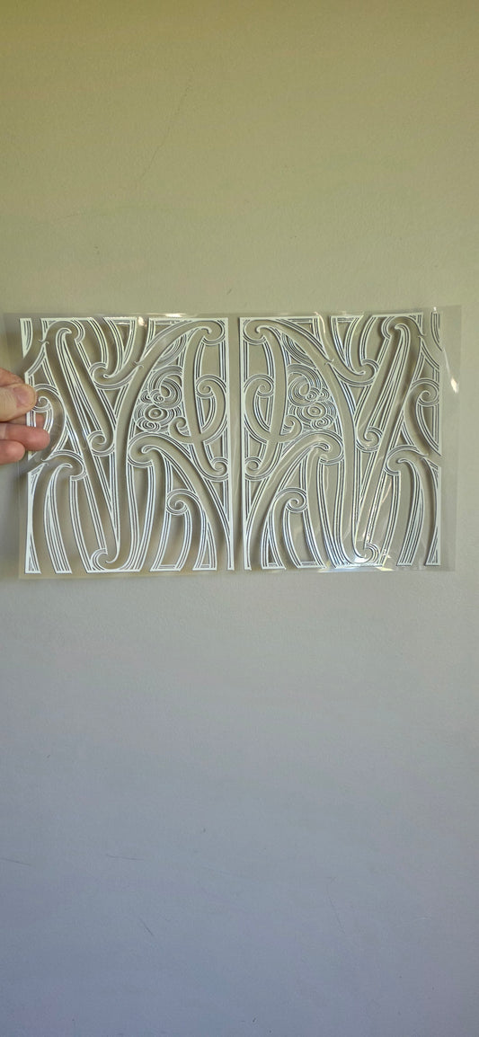 XL UV DTF DECAL MAORI DESIGN 28CMX17CM for touch lamps #178