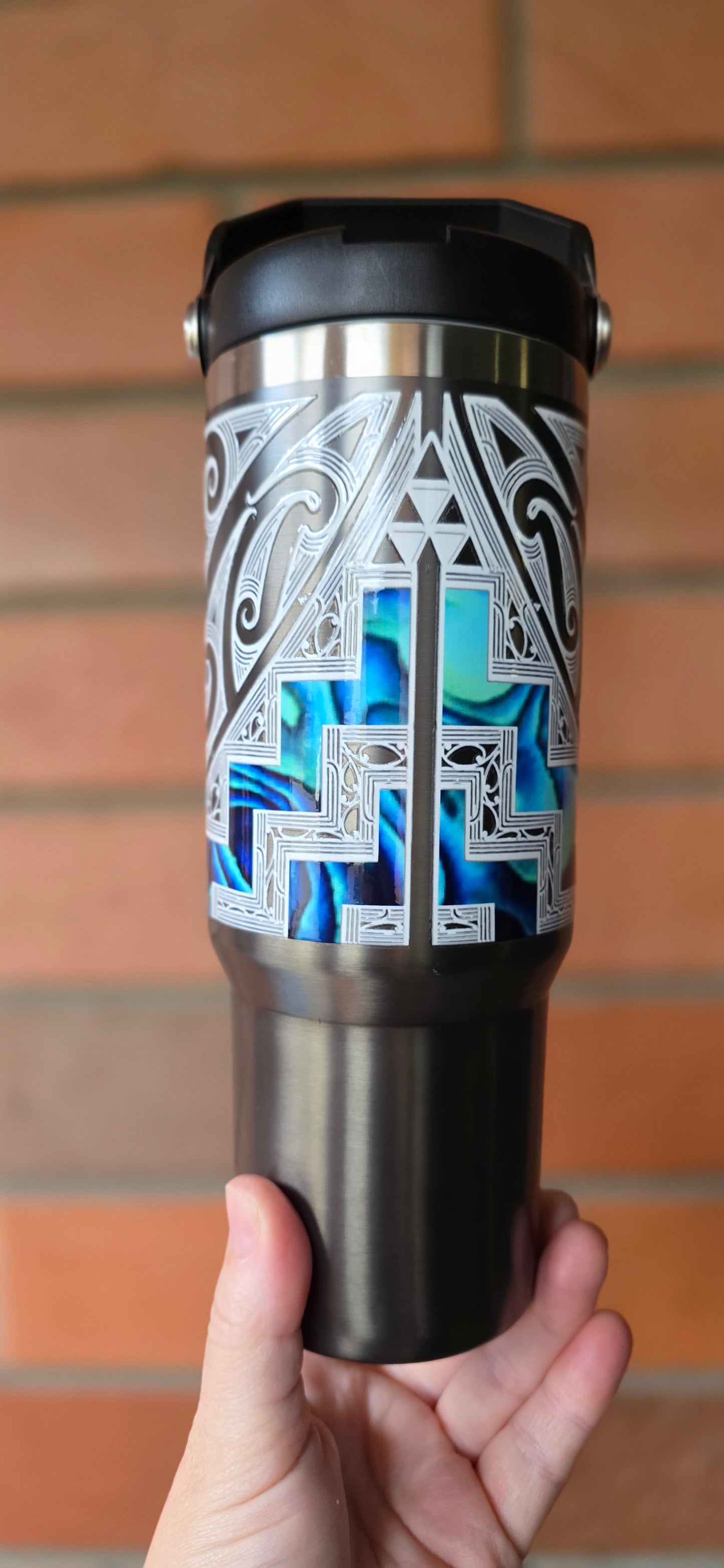 Handmade Maori design Drink Bottle 840ml