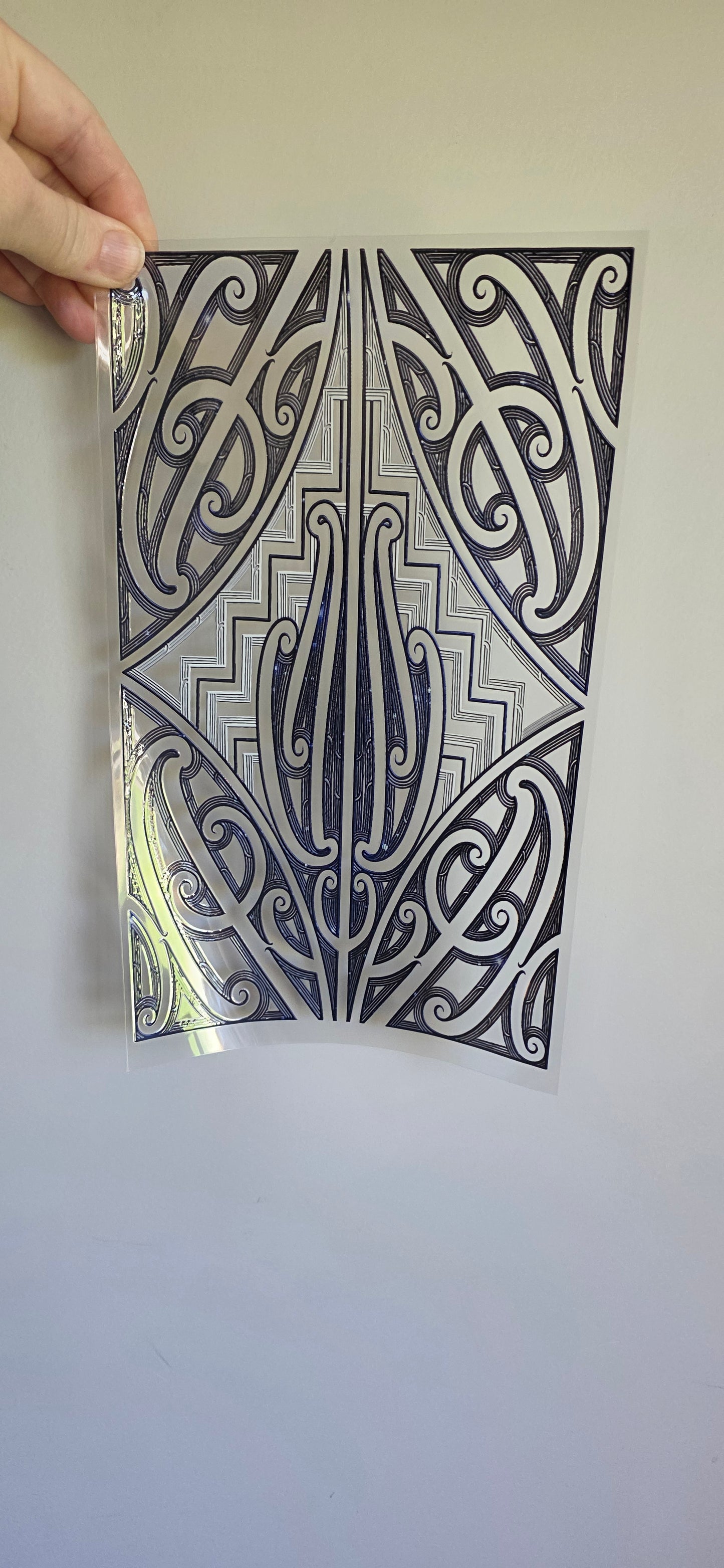 XL UV DTF DECAL MAORI DESIGN 28CMX17CM for touch lamps #208