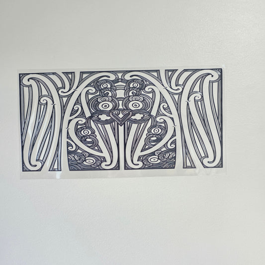 30cmx 15cm size UV DTF DECAL MAORI DESIGN for Table lamps #34