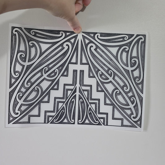 Maori design Iron on DTF 30cmx21cm
