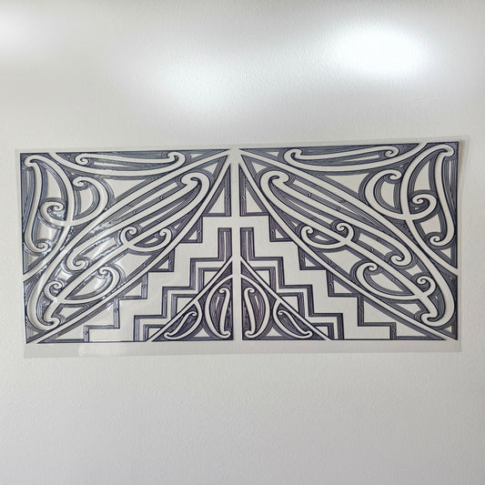 XL UV DTF DECAL MAORI DESIGN 38CMX17CM for touch lamps #79