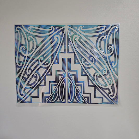 XL UV DTF DECAL MAORI DESIGN 30CMX23CM for Floor lamp size  #08