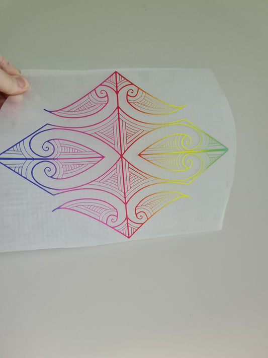 Sublimation custom Maori design Iron on 30cm