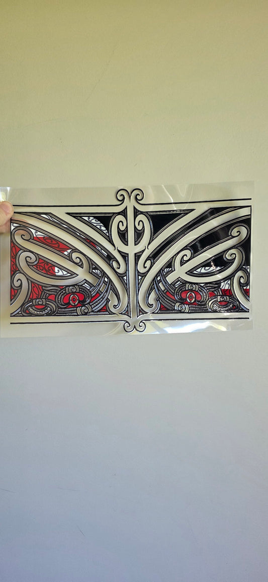 XL UV DTF DECAL MAORI DESIGN 28CMX17CM for touch lamps #197