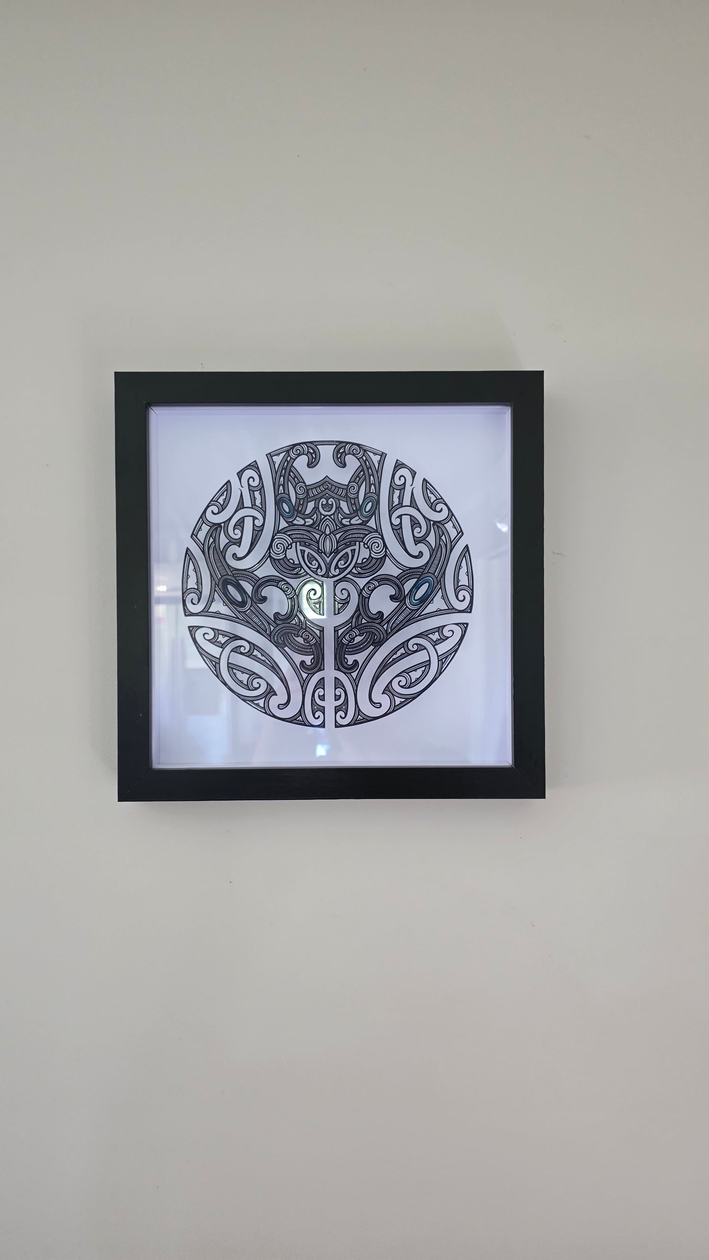 Maori inspired Wall art  - black frame