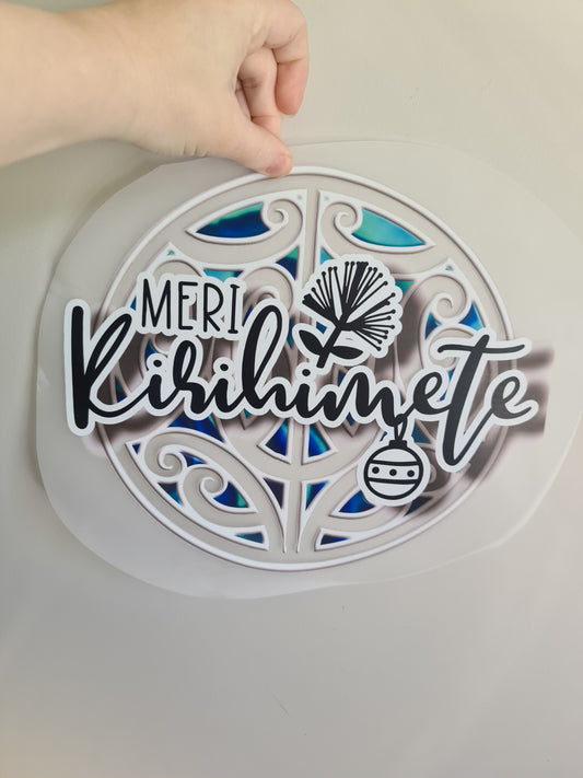 CHRISTMAS - Custom Maori design Iron on DTF 30cm for clothing