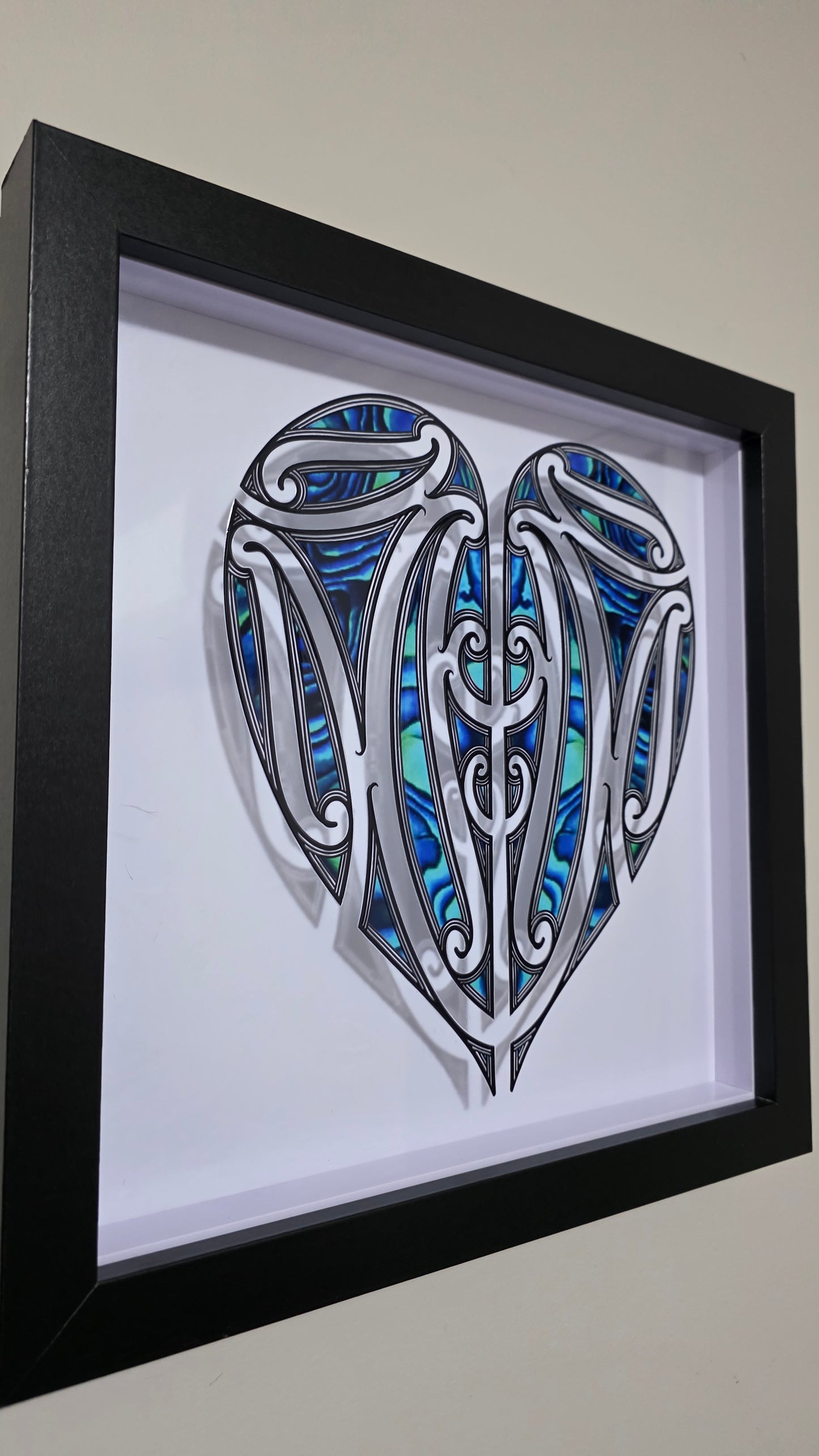 Aroha Maori inspired Wall art  - black frame