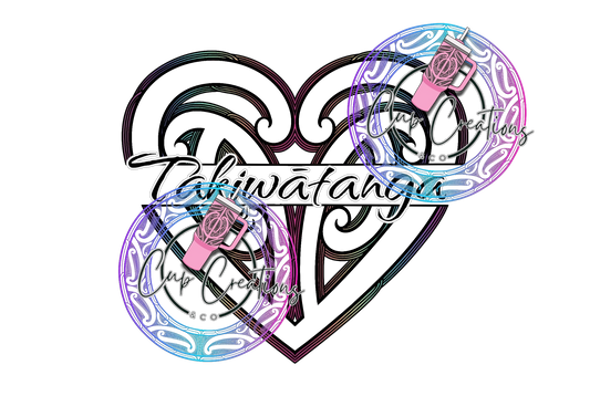 "takiwātanga" Autism awareness Sublimation custom Maori design Iron on 30cm