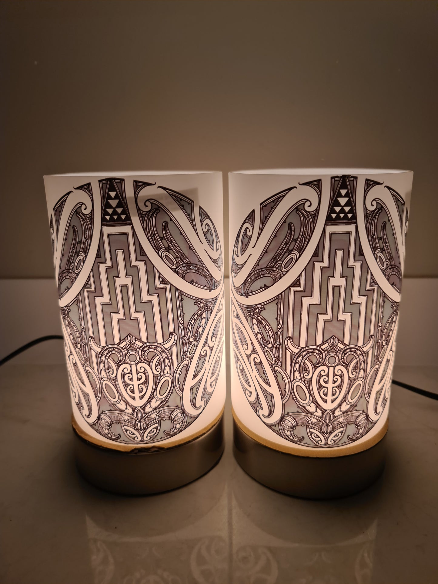 Maori design touch lamp - set 2 lamps