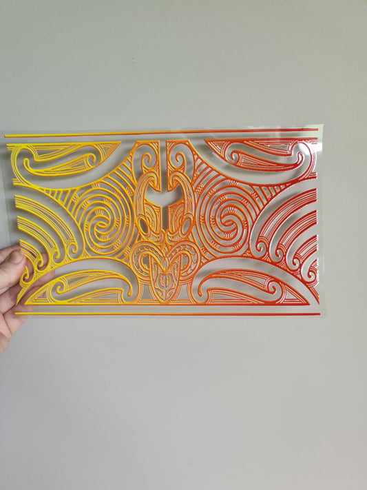 XL UV DTF DECAL MAORI DESIGN 28CMX17CM #26 for touch lamp