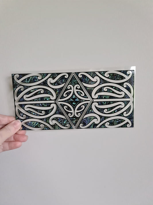 UV dtf Maori design 23cmx11cm 16oz wrap #1082 black paua