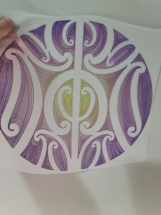 Sublimation custom Maori design Iron on 30cm