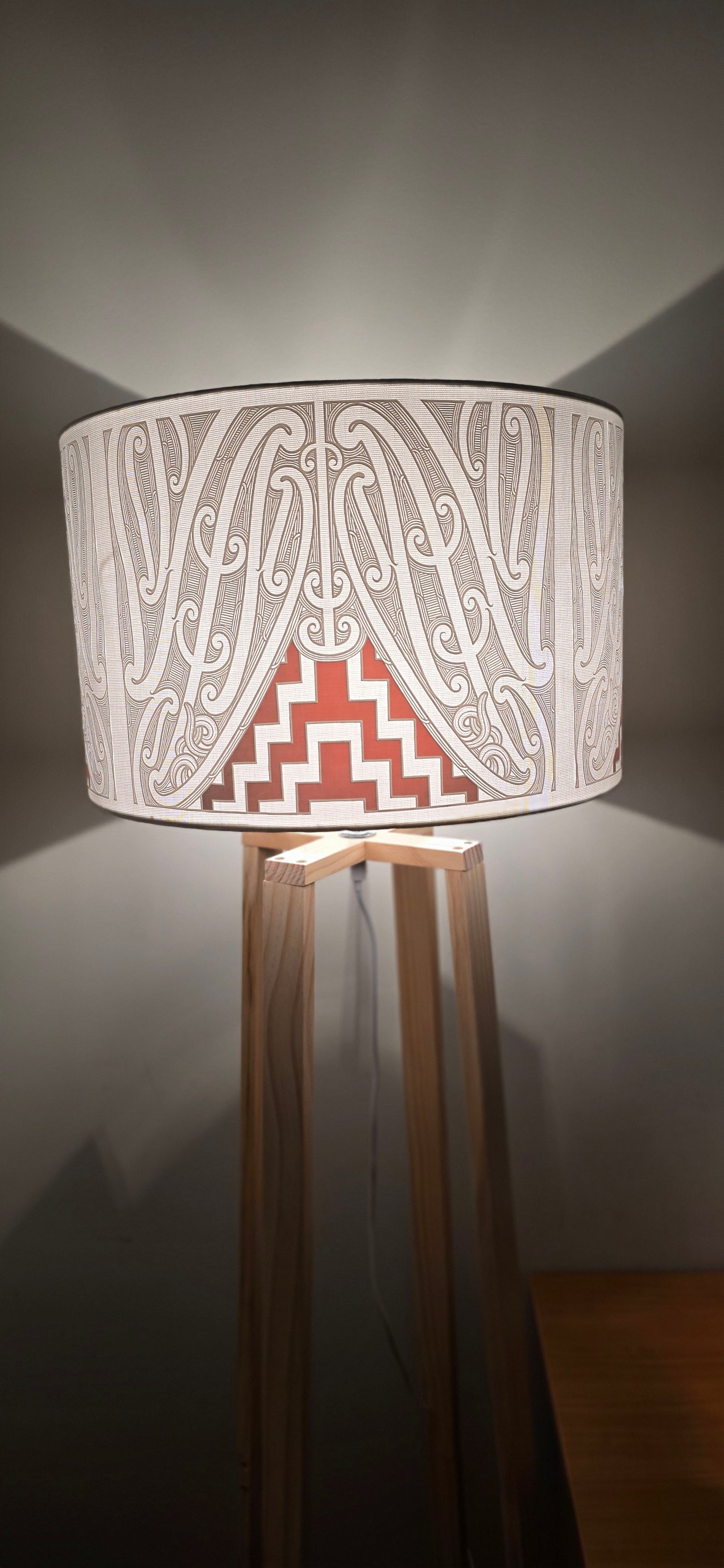 Maori Design Floor Lamp - white/ red - IN STOCK