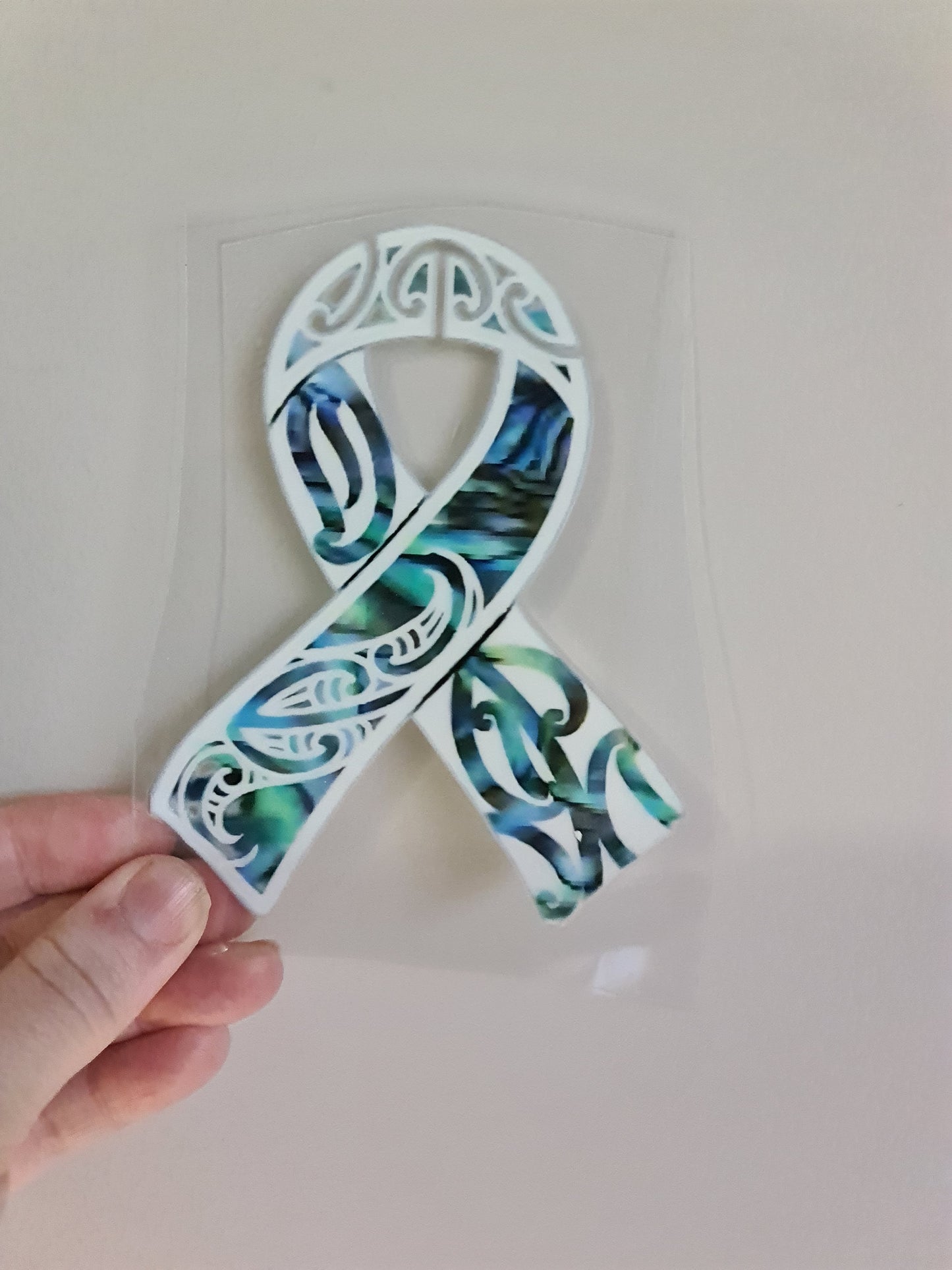 UV dtf Maori design mini size 13cmx13cm #851 cancer ribbon