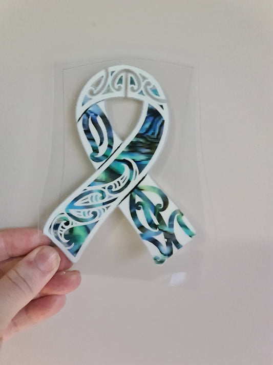 UV dtf Maori design mini size 13cmx13cm #851 cancer ribbon