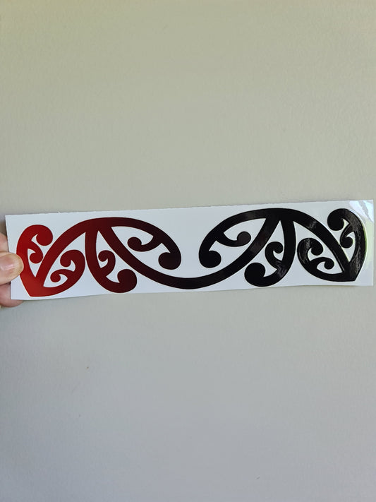 UV dtf Maori design mini size 23cmx6cm #1001 red and black
