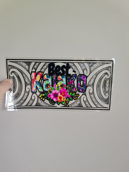 TEACHER AND KAIAKO dtf transfer Maori design 23cmx11cm 16oz wrap #1455