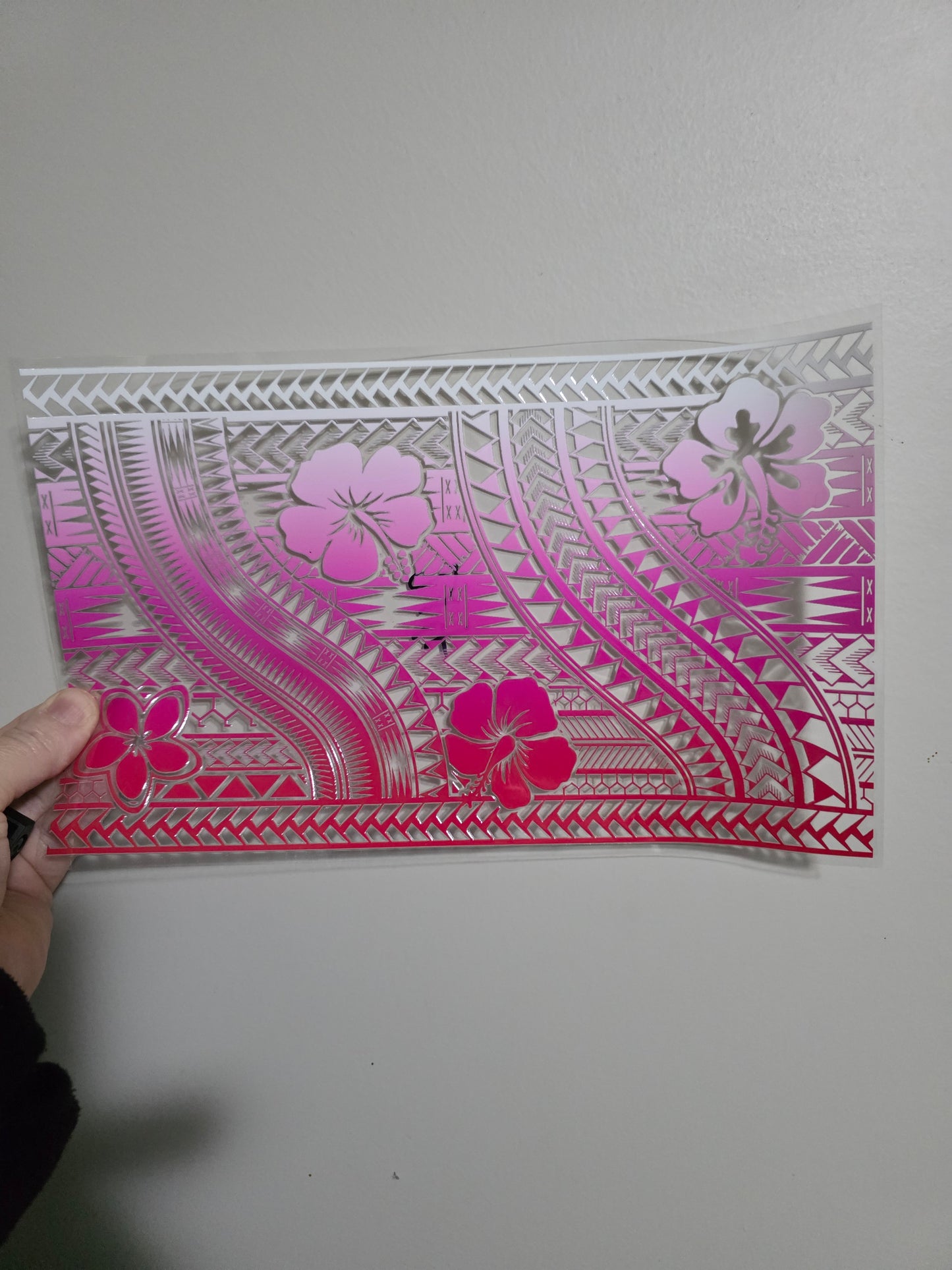 XL UV DTF DECAL MAORI DESIGN 28CMX17CM for touch lamps #214