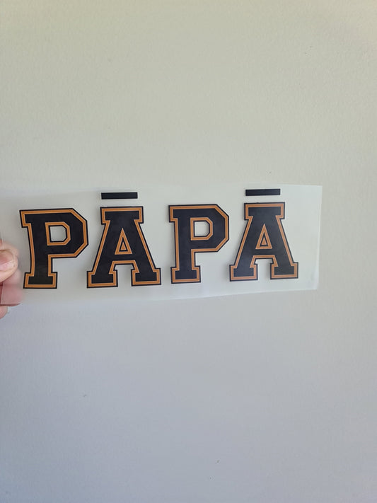Sublimation custom Maori design Iron on 21cm Papa