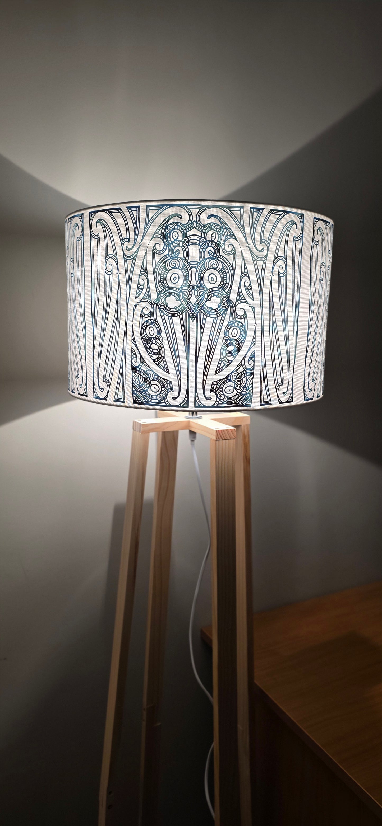 Maori Design Boston Floor Lamp - Paua design -   PRE-ORDER