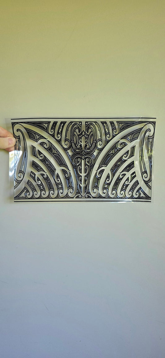 XL UV DTF DECAL MAORI DESIGN 28CMX17CM for touch lamps #156