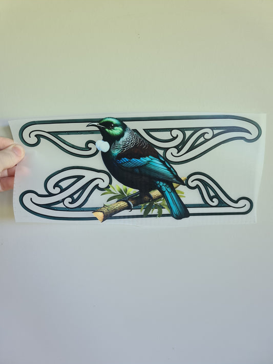 Sublimation custom Maori design Iron on 30cm tui
