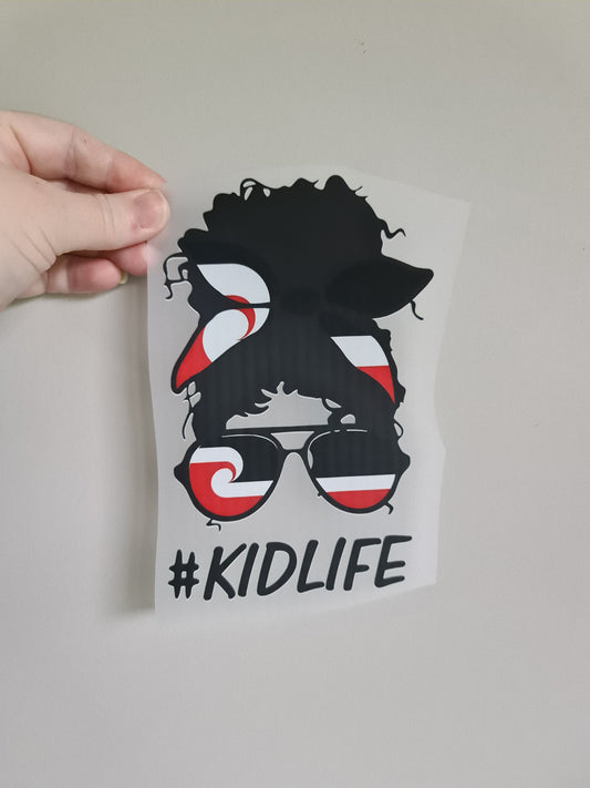Sublimation custom Maori design Iron on HTV #kidlife 20cm girl 02