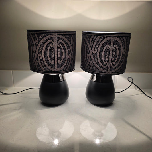 Maori design Black touch lamp - set 2 lamps
