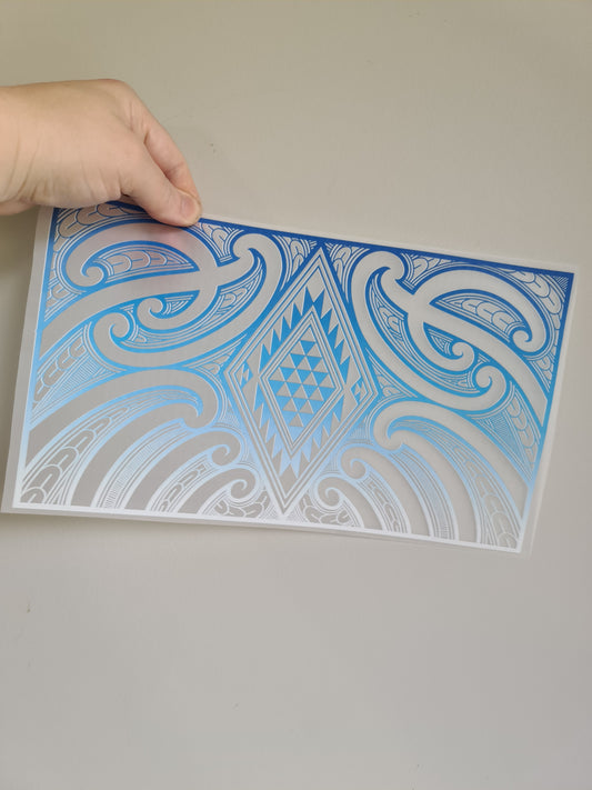 Sublimation custom Maori design Iron on 30cm