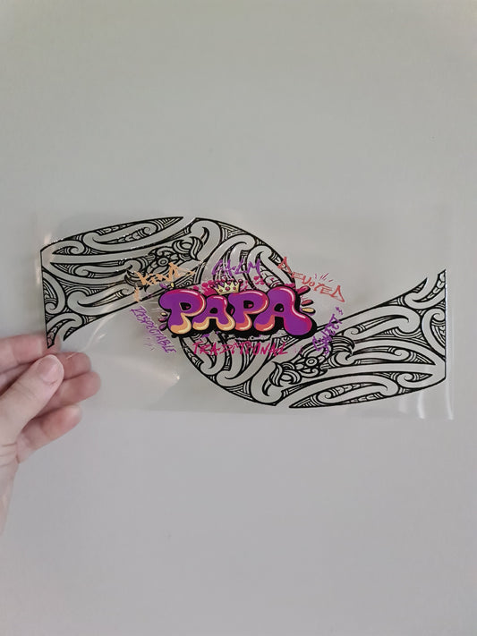 UV dtf Maori design 23cmx11cm 16oz wrap #1042 papa